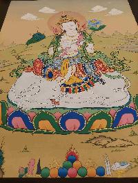 [karma Gadri Art Style], Buddhist Handmade Thangka Of Samantabhadra, Fushyeng [hand Painted], Real Gold