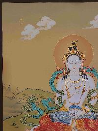 [karma Gadri Art Style], Buddhist Handmade Thangka Of Bodhisattva, [hand Painted], Real Gold