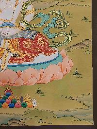 [karma Gadri Art Style], Buddhist Handmade Thangka Of Bodhisattva, [hand Painted], Real Gold