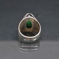 Designer Silver Jewellery With Green Onyx Green Fishery Layer Design ( Us Size 6)