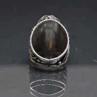 Designer Silver Jewellery With Black Onyx Three Sided Over ( Us Size 6)
