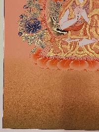 Buddhist [karma Gadri Art], Handmade Thangka Of Tsongkhapa, [hand Painted], Real Gold, [karma Gadri Art]