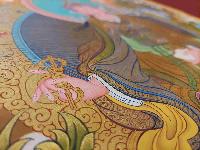 Buddhist Handmade Thangka Of Padmasambhava, Guru Rimpuche [real Gold, Hand Painted]