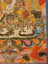 Buddhist Handmade Thangka Of Jambhala: Namtose, [real Gold, Hand Painted]