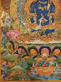 Buddhist Handmade Thangka Of Vajradhara, [real Gold, Hand Painted]