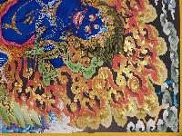 Buddhist Handmade Thangka Of Vajrapani [chana Dorje], [chana Dorje], [real Gold, Hand Painted]