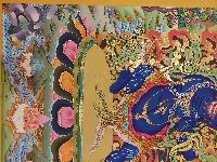 Buddhist Handmade Thangka Of Vajrapani [chana Dorje], [chana Dorje], [real Gold, Hand Painted]