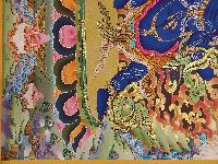 Buddhist Handmade Thangka Of Vajrapani [chana Dorje], [chana Dorje], [real Gold, Hand Painted]
