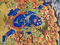 Buddhist Handmade Thangka Of Vajrapani [chana Dorje], [chana Dorje], [real Gold, Hand Painted]