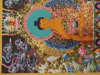 Buddhist Handmade Thangka Of Shakyamuni Buddha, [real Gold, Hand Painted]
