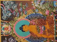 Buddhist Handmade Thangka Of Shakyamuni Buddha, [real Gold, Hand Painted]