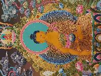 Buddhist Handmade Thangka Of Shakyamuni Buddha, [real Gold, Hand Painted]