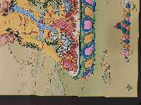 [karma Gadri Art], Buddhist Handmade Thangka Of Ksitigarbha [real Gold, Hand Painted]