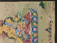 [karma Gadri Art], Buddhist Handmade Thangka Of Ksitigarbha [real Gold, Hand Painted]