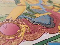 [karma Gadri Art], Buddhist Handmade Thangka Of Ksitigarbha [real Gold, Hand Painted]