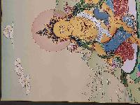 [karma Gadri Art], Handmade Thangka Of Jambhala [real Gold, Hand Painted]