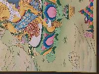 [karma Gadri Art], Handmade Thangka Of Jambhala [real Gold, Hand Painted]