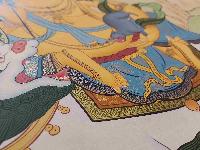[karma Gadri Art], Handmade Thangka Of Jambhala: Namtose [real Gold, Hand Painted]