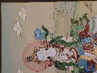 [karma Gadri Art], Handmade Thangka Of Samantabhadra [real Gold, Hand Painted]