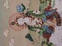 [karma Gadri Art], Handmade Thangka Of Samantabhadra [real Gold, Hand Painted]