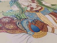 [karma Gadri Art], Handmade Thangka Of Samantabhadra [real Gold, Hand Painted]