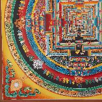 Buddhist Handmade Thangka Of Kalachakra Mandala[real Gold, Hand Painted]
