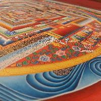 Buddhist Handmade Thangka Of Kalachakra Mandala [real Gold, Hand Painted]