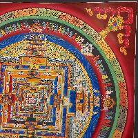 Buddhist Handmade Thangka Of Kalachakra Mandala [real Gold, Hand Painted]