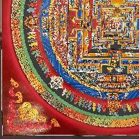 Buddhist Handmade Thangka Of Kalachakra Mandala [real Gold, Hand Painted]