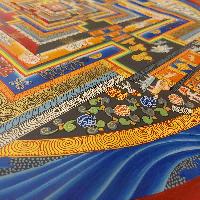 Buddhist Handmade Thangka Of Kalachakra Mandala [real Gold, Hand Painted]