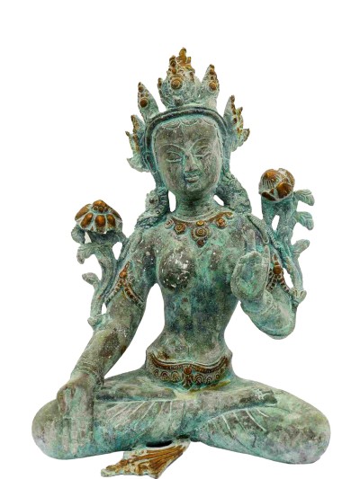 Buddhist Statue Of White Tara, [antique Finishing]