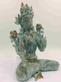 Buddhist Statue Of White Tara, [antique Finishing]