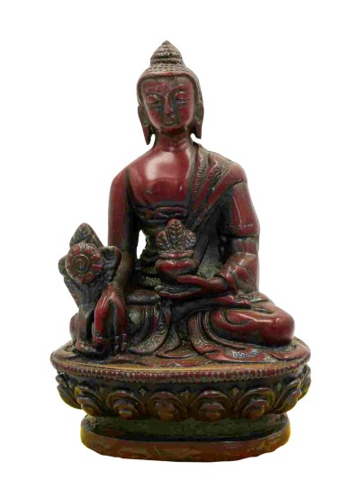 Buddhist Statue Of Medicine Buddha, [red Resin Buddha]