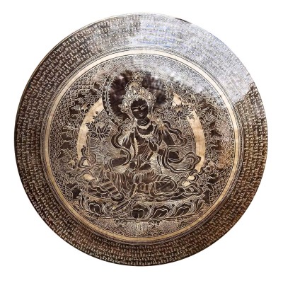 Handmade [gong], Bronze Chau Gong, Tam-tam Gong, Symphonic Gong With [green Tara] Etching