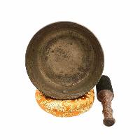 [old], Buddhist [real Antique] Hand Beaten [jambati] Singing Bowl, [select Accessories]