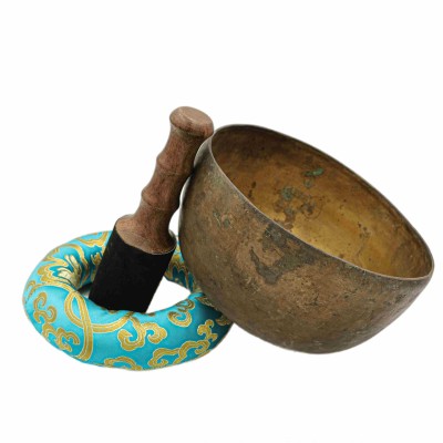 [old], Buddhist [real Antique] Hand Beaten [jambati] Singing Bowl, [select Accessories]