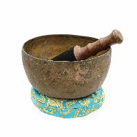 [old], Buddhist [real Antique] Hand Beaten [jambati] Singing Bowl, [select Accessories]