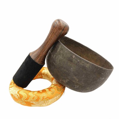 [old], Buddhist [real Antique] Hand Beaten [jambati] Singing Bowl, [select Accessories]