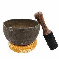 [old], Buddhist [real Antique] Hand Beaten [jambati] Singing Bowl, [select Accessories]