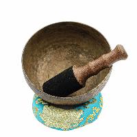 [old], Buddhist [real Antique] Hand Beaten [jambati] Singing Bowl, [select Accessories]