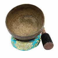 [old], Buddhist [real Antique] Hand Beaten [jambati] Singing Bowl, [select Accessories]