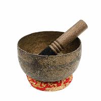 [old], Buddhist [real Antique] Hand Beaten [jambati] Singing Bowl, [select Accessories]
