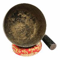 [old], Buddhist [real Antique] Hand Beaten [jambati] Singing Bowl, [select Accessories]