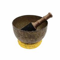 [old], Buddhist [real Antique] Hand Beaten [jambati] Singing Bowl, [select Accessories]