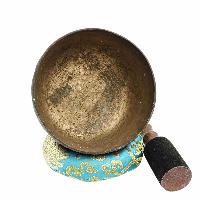 [old], Buddhist [real Antique] Hand Beaten [jambati] Singing Bowl, [select Accessories]
