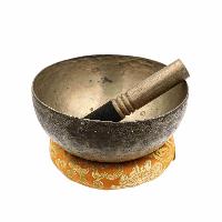 [old], Buddhist [real Antique] Hand Beaten [jambati] Singing Bowl, [select Accessories]