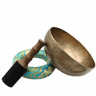 [old], Buddhist [real Antique] Hand Beaten [jambati] Singing Bowl, [select Accessories]