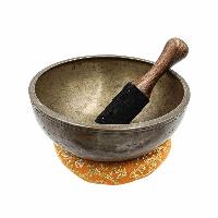 [old], Buddhist [real Antique] Hand Beaten [jambati] Singing Bowl, [select Accessories]