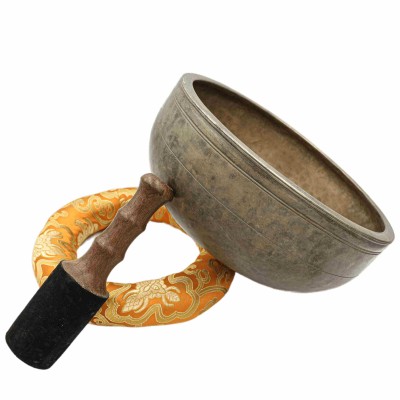 [old], Buddhist [real Antique] Hand Beaten [jambati] Singing Bowl, [select Accessories]