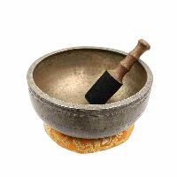 [old], Buddhist [real Antique] Hand Beaten [jambati] Singing Bowl, [select Accessories]